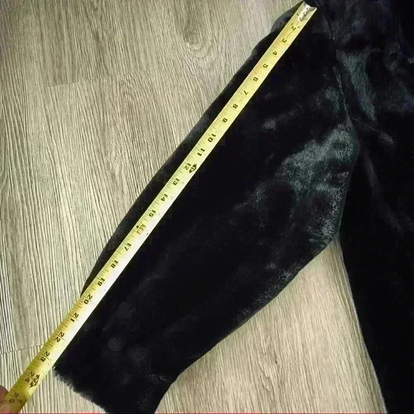 Vintage Faux Fur Luxurious Long Black Grey Long Coat Women Size M - Picture 11 of 15